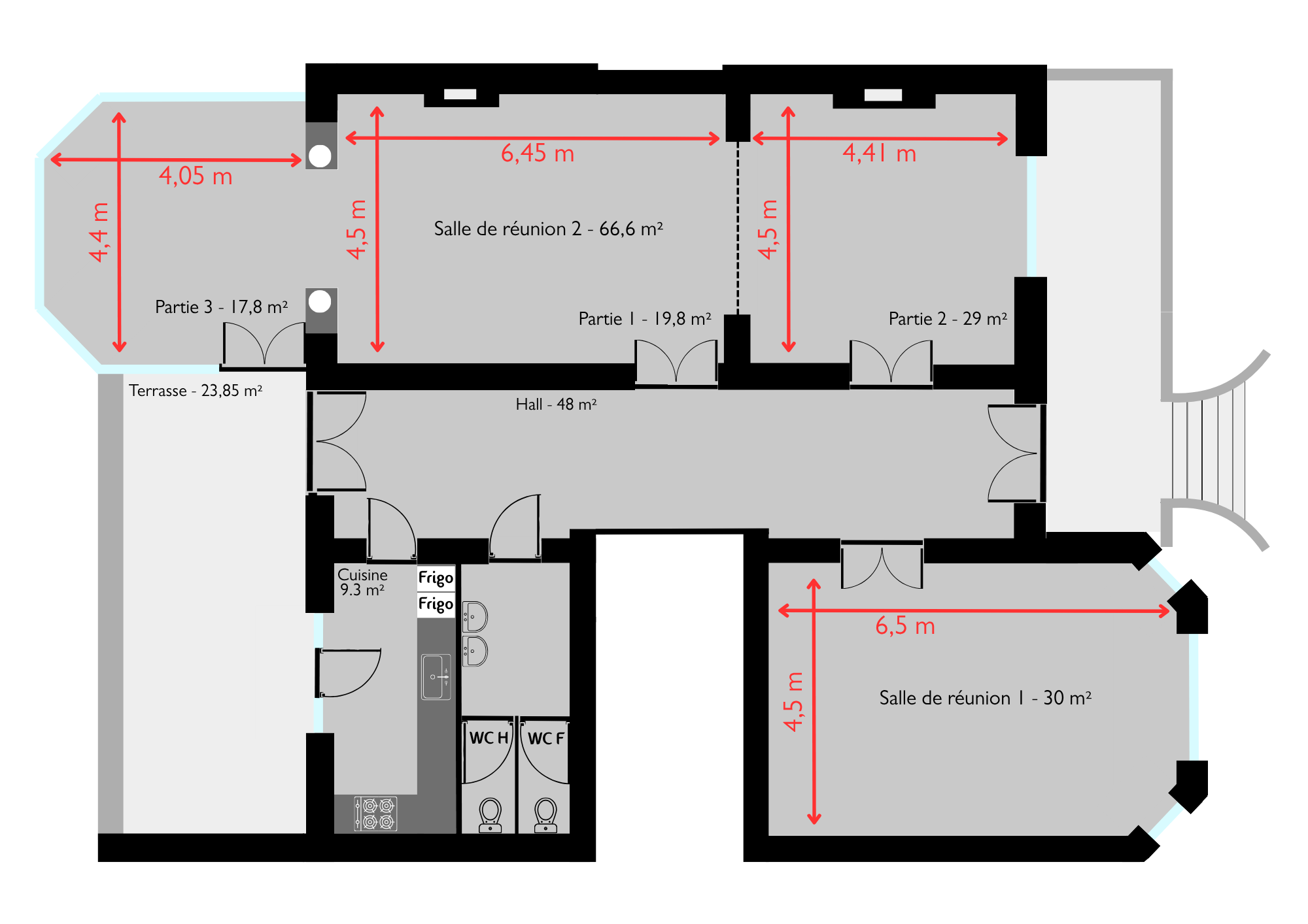 Plan de salle - Avec dimension